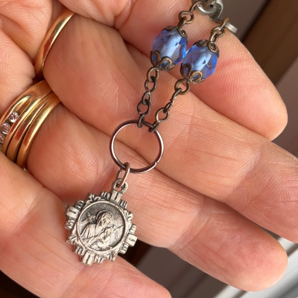 Repurposed Religious medal necklace